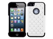 Apple iPhone 5S 5 White Black Luxurious Lattice Dazzling Armor Case Cover