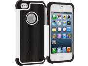 White Hybrid Rugged Hard Soft Case Cover for Apple iPhone 5 5S