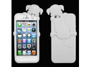 Apple iPhone 5S 5 White Dog Peeking Pets Skin Case Cover