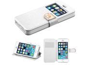 Apple iPhone 5S 5 White Embossed Book Style MyJacket Wallet Case with window