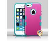 Apple iPhone 5S 5 Hot Pink Tropical Teal TUFF Merge Hybrid Case Cover