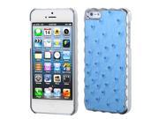 Apple iPhone 5S 5 Sky Blue Silver Plating Ostrich Leather Alloy Back Case Cover
