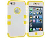 White Yellow Hybrid Tuff Hard Soft 3 Piece Case Cover for Apple iPhone 5 5S
