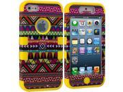 Yellow Tribal Hybrid Tuff Hard Soft 3 Piece Case Cover for Apple iPhone 5 5S