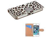 Apple iPhone 5S 5 Leopard Skin MyJacket Wallet Case Cover Diamonds