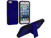 Black Blue Hybrid Mesh Hard Soft Case Cover with Stand for Apple iPhone 5 5S