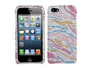 Apple iPhone 5S 5 Colorful Zebra Diamante Phone Protector Case Cover