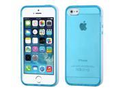 Apple iPhone 5S 5 Solid White Belly Transparent Baby Blue Glossy Candy Skin Case