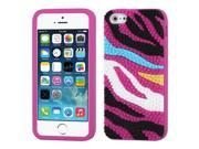 Apple iPhone 5S 5 Colorful Zebra Skin Spike Hot Pink Pastel Skin Case Cover