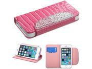 Apple iPhone 5S 5 Pink Crocodile Skin Gradient Diamante Belt MyJacket Wallet Case