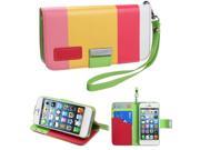 Apple iPhone 5S 5 Colorful Hot pink Yellow Pink Book Style MyJacket Wallet Case