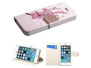 Apple iPhone 5S 5 Spring Flowers MyJacket Wallet Case Cover with Diamante Belt