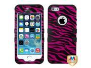 Apple iPhone 5S 5 Zebra Skin Hot Pink Black Black TUFF Hybrid Case Cover