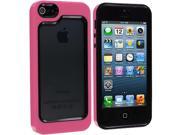 Black Hot Pink Hybrid TPU Bumper Case Cover for Apple iPhone 5 5S