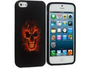 Fire Skull TPU Design Soft Case Cover for Apple iPhone 5 5S