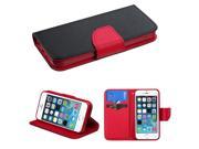 Apple iPhone 5S 5 Black Pattern Red Liner MyJacket Wallet Case Cover