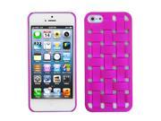 Apple iPhone 5S 5 Hard Hot Pink Weave Texture Back Protector Cove Case