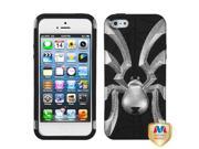 Apple iPhone 5S 5 Black Plating Matte Wrinkle Black Spiderbite Hybrid Case Cover
