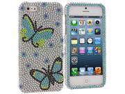 Butterfly on White Bling Rhinestone Case Cover for Apple iPhone 5 5S