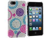 Circles Purple Silver Bling Rhinestone Case Cover for Apple iPhone 5 5S