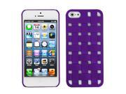Apple iPhone 5S 5 Hard Purple Weave Texture Back Protector Case