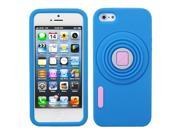 Apple iPhone 5S 5 Dark Blue Camera Style Stand Pastel Skin Case Cover