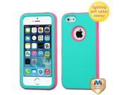 Apple iPhone 5S 5 Hard Teal Green Lightning Electric Pink VERGE Hybrid Case Cover