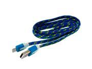 Blue Rope Braided Heavy Duty Lightning Data Sync Cable Charger 3FT
