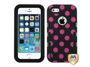 Apple iPhone 5S 5 Black Polka Dots Hot Pink Black TUFF eNUFF Hybrid Case Cover