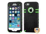 Apple iPhone 5S 5 Natural Black Electric Green Phantom Hybrid Case Cover