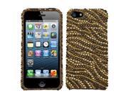 Apple iPhone 5S 5 Tiger Skin Camel Brown Diamante Phone Case Cover