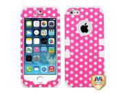 Apple iPhone 5S 5 Dots Pink white White TUFF Hybrid Phone Case Cover