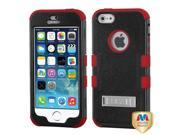 Apple iPhone 5S 5 Natural Black Red TUFF Hybrid Phone Case Cover Stand