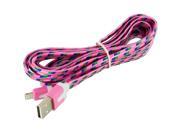 Light Pink Rope Braided Heavy Duty Lightning Data Sync Cable Charger 10FT