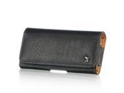 Black Tan Leather Holster Pouch for Apple iPhone 5 5S 5C
