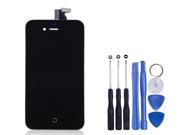 Replacement Full Set Front LCD Display Touch Screen Digitizer Assembly With Home Button For iPhone 4 CDMA Black Tools Kit