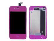 LCD Touch Screen Assembly Front LCD Touch Screen Digitizer Back Cover Housing Home Button for iPhone 4 GSM AT T Light Purple
