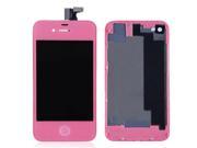 LCD Display With Compatible Touch Screen Digitizer Assembly Replacement Back Cover Home Button For iPhone 4S Pink
