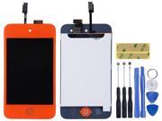 Orange iPod Touch 4 4th Gen 4G LCD Screen Replacement Digitizer Glass Assembly Home Button Tools Kit and Adhesive