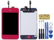 Rose Red iPod Touch 4 4th Gen 4G LCD Screen Replacement Digitizer Glass Assembly Home Button Tools Kit and Adhesive