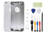 Alloy Metal Back Cover Battery Housing Middle Frame Bezel Replacement with LOGO Buttons Kit for iPhone 6 4.7 inch With Tool Kit Silver