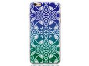 Henna Full Mandala Floral Dream Catcher Plastic Clear Case Silicone Skin Cover for Iphone 6 4.7 inch Screen Green Blue