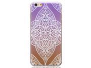 Henna Henna Mandala Quadrangle Flower Plastic Clear Case TPU Skin Cover for Iphone6 4.7 inch Screen Twin Color