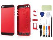 High Quality Back Panel Housing Case Cover w Buttons SIM Card Tray Compatible for iPhone 5s with Open Kit Black Red
