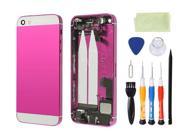 Preassembled Metal Back Cover Housing Battery Door Assembly Middle Frame Bezel Full Assembled with Small Parts Installed Free Tools For iphone 5s Rose White Gl