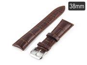 Funky Alligator Pattern Genuine Leather Strap Replacement Wrist Band for Apple Watch 38 mm Dark Brown