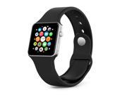 Apple Watch Band Soft Silicone Replacement Sport Band for 38mm Apple Watch Models Black 3 Pieces of Bands Included for 2 Lengths Not Fit 42mm version 2015