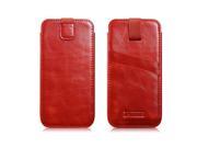 Vintage Straight Card Holder Inlaid Genuine Leather Case for iPhone 6 4.7 inch Red