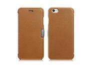 Side open Design Litchi Pattern Leather Case for iPhone 6 4.7 inch Brown