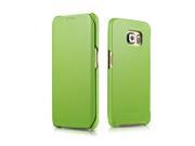 Premium Quality Luxury Corrected Grain Leather Case Cover For Samsung Galaxy S6 Edge Green